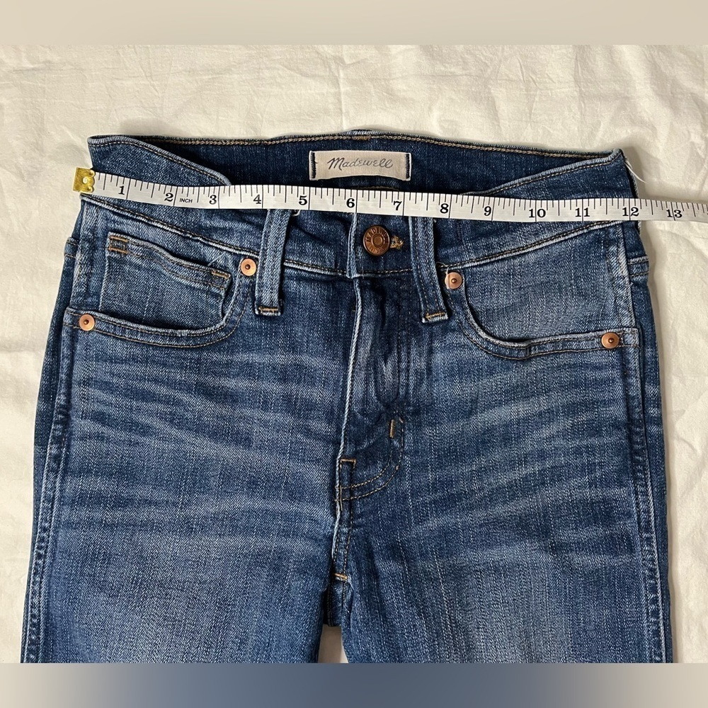 Madewell 9" High-Rise Skinny Ripped & Repaired York Wash Denim Jeans 24P - Picture 11 of 14